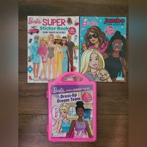 NEW Barbie Sticker & Coloring Book & Magnetic Dress Up